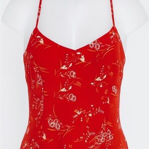 Vintage 90s Express Red Strapless Sheath Cocktail Dress